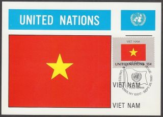 United Nations 1980 Maxicard - Flags Of Member Nations - Vietnam photo