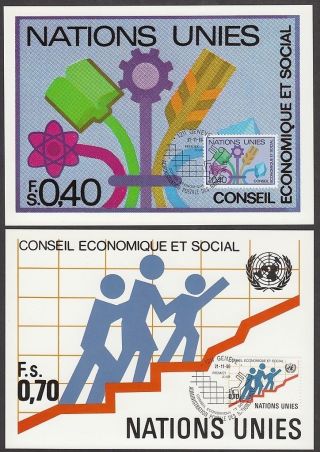 United Nations Geneva 1980 Maxicards (2) - Economic And Social Council photo