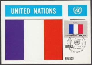 United Nations 1980 Maxicard - Flags Of Member Nations - France photo