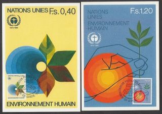 United Nations Geneva 1982 Maxicards (2) - Human Environment photo
