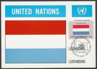 United Nations 1980 Maxicard - Flags Of Member Nations - Luxembourg photo