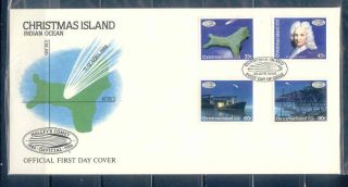 Space Christmas Island 30.  04.  1986 Halley ' S Comet Official Fdc photo