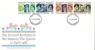 21 April 1986 Queens 60th Birthday Royal Mail First Day Cover Taunton Fdi photo