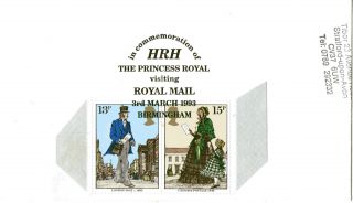 3 March 1993 The Princess Royal Visits Royal Mail Birmingham Cover Shs photo