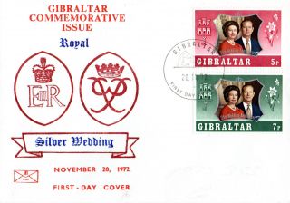 Gibraltar 20 November 1972 Royal Silver Wedding First Day Cover Shs photo