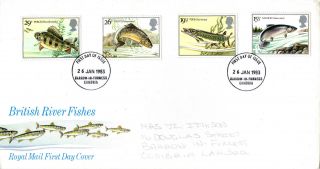 26 January 1983 British River Fishes Royal Mail First Day Cover Barrow Fdi photo