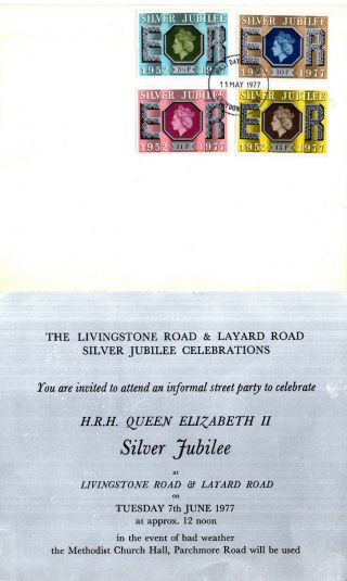 11 May 1977 Silver Jubilee Unaddressed Street Party Invitation Croydon Fdi photo