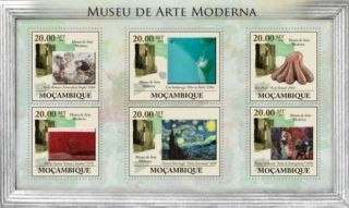 Mozambique - Museum Art 6 Stamp Sheet 13a - 474 photo