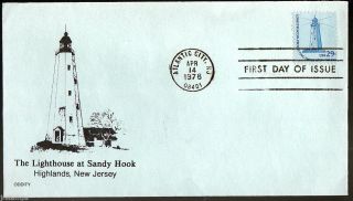 Us 1978 Sandy Hook Nj Lighthouse Fdc 1605 Oditty Cachet Vf Unaddressed Scarce photo