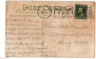1911 Street Car Rpo,  Pittsburg Pa Railroads Post Offica,  Postcard photo
