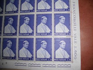 Pope Paul Vi,  Vatican Postage Stamp,  Sheet photo