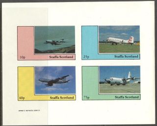Staffa (br.  Local) 1982 Aviation Airplanes Vi Sheet 4 Imperf.  Ns259 photo