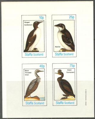 Staffa (br.  Local) 1982 Birds V Rotche Diver Sheet 4 Imperf.  Ns304 photo