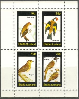 Staffa (br.  Local) 1982 Birds Vi Finch Wood Lark Sheet 4 Ns306 photo