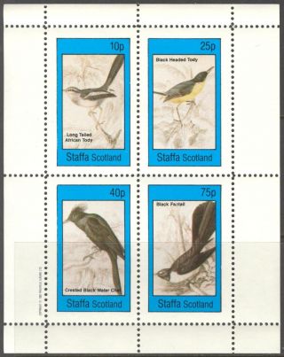 Staffa (br.  Local) 1982 Birds X Fantail Tody Sheet 4 Ns314 photo