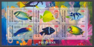 2013 Exotic Fishes Sheet Of 6 Civ212 photo