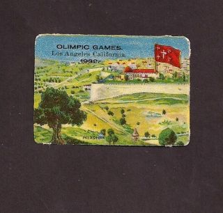 Poster Stamp Olympic Games 1932 Los Angeles,  Ca.  Palestine - Embossed photo
