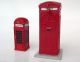 2 Model Post Office Telephone Boxes - One With Stamp Machine & Gr Post Box Specialty Philately photo 1