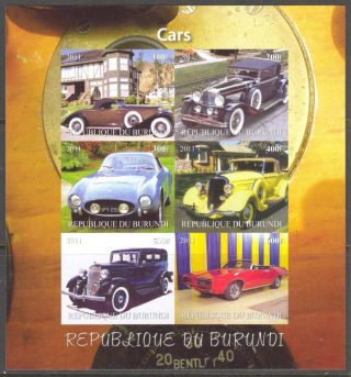 2011 Old Cars Iv (i) Imperf.  Sheet Of 6 Mdcb3023 photo
