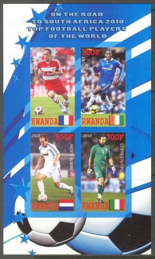 Soccer Fifa World Cup South Africa 2010 Famous Players Sheet Of 4 Imperf. photo