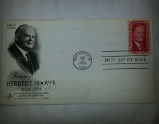 Scott 1269 Herbert Hoover First Day Cover 1965 photo