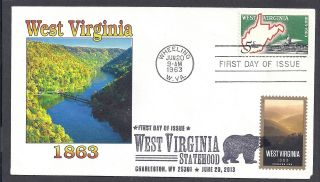 4790 West Virginia Statehood 150th Dual Fdc With 1963 Wv Stamp Var.  3 photo