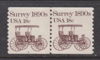 Us 1907 Surrey Coil Line Pair W/ Plate No 6,  Clp Pnc 6,  Vf Og Nh photo