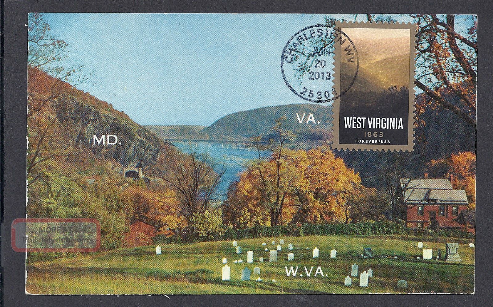 4790 West Virginia Statehood 150th On Harper ' S Ferry Postcard Var. 3
