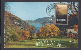 4790 West Virginia Statehood 150th On Harper ' S Ferry Postcard Var.  3 photo