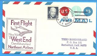 Fam48,  F48 - 21f,  York/amf - West End,  Bahamas 1971 Northeast Airmail Ffc photo
