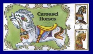 Collins Hand Painted 2976 - 9 Carousel Horses 4 On 2 photo