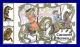 Collins Hand Painted 2976 - 9 Carousel Horses 4 On 2 FDCs (1951-Now) photo 1