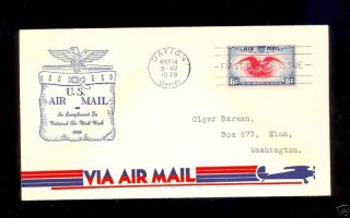 Eagle & Shield Air Mail C23 Fdi May 14,  1938 Dayton,  Oh photo