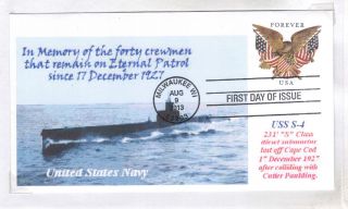 Uss S - 4 Submarine Sank After Collision Off Cape Cod1927 Photo Cacheted Cover photo