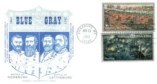 Graebner Chapter Afdcs 4788a Both Gettysburg & Vicksburg Stamp Vicksburg Cxl photo