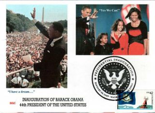 Bgc Inauguration Day Barrack Obama Martin L King 5x9 Card I Have A Dream photo