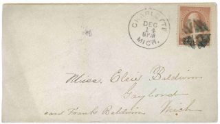 Charlotte To Gaylord,  Michigan Cover Fancy Cancel,  Oval Magenta Backstamp photo