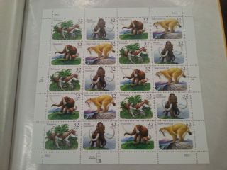 Prehistoric Animals Stamp Sheet - - Usa,  3077 - 3080,  32 Cent, , photo