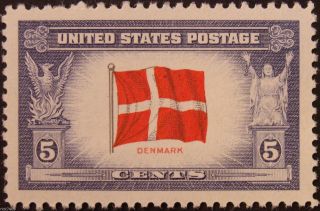 Stamp Us 5c Overrun Countries,  Denmark,  Cat.  920 Nh/og photo