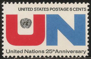 1970 United States: Scott 1419 - 25th Anniversary United Nations (6¢) - photo