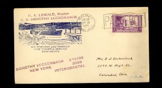 1935 Imperf Cover Balboa Canal Zone Paquebot Ss Luckenbach Battleship 755 U15 photo