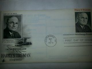 Scott 1499 Harry S.  Truman First Day Cover 1973 photo