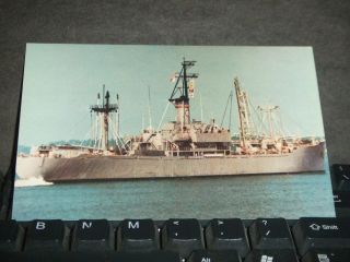 Usns Marshfield T - Ak 282 Naval Cover Post Card Former Victory Ship photo