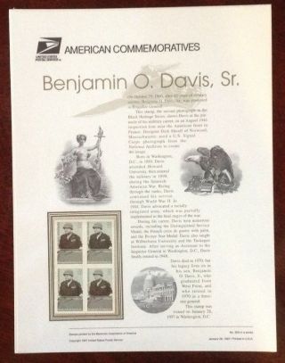 Benjamin O.  Davis,  Sr. ,  American Commemoratives Panel - No.  505 (1997) photo