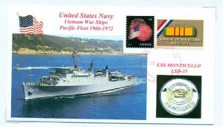 Uss Monticello Lsd - 35 Amphibious Landing Ship Dock Postmark Color Photo Cover photo