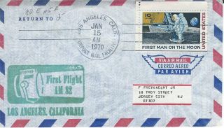 First Flight Cover Los Angeles Amf Ca Jan 15 1970 Aamc 82e115f photo