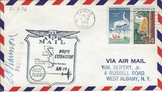 First Flight Cover Tampa Fl Jan 15 1959 Aamc 51s26 photo