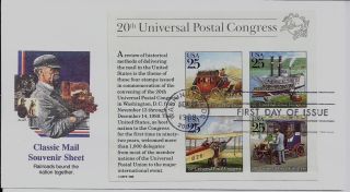 20th Universal Postal Congress,  Scott No.  2434 - 37 Fleetwood Fdc photo