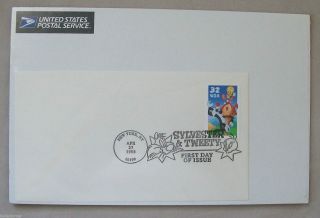 Sylvester & Tweety York Ny U.  S.  1998 First Day Issue Fdc 32¢ Stamp Envelope photo