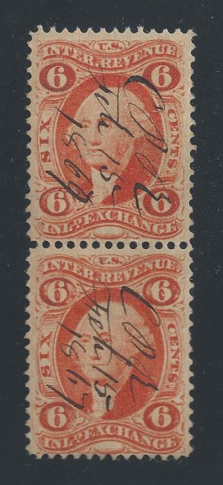 Scott R30c, ,  F/vf,  6¢ Inland Exchange,  1862,  Pair,  No Faults photo
